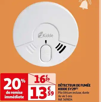 Auchan DÉTECTEUR DE FUMÉE KIDDE 5Y29(¹) offre
