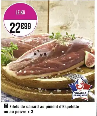 D Filets de canard au piment d'Espelette ou au poivre x 3