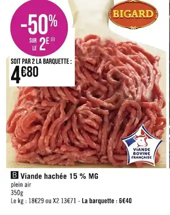 Géant Casino B Viande hachée 15 % MG offre