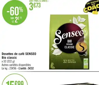 Dosettes de café SENSEO Bio classic