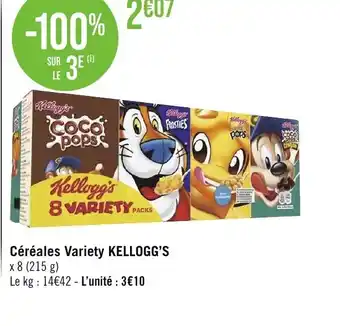Géant Casino Céréales Variety KELLOGG'S offre