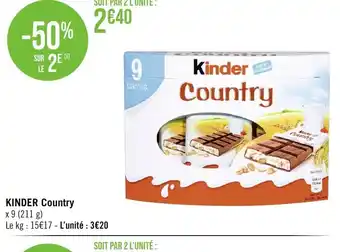 Géant Casino KINDER Country offre