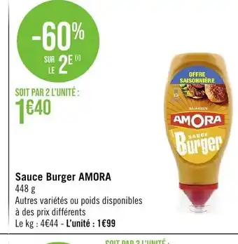 Géant Casino Sauce Burger AMORA offre