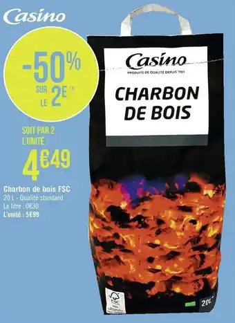 Casino Supermarchés Charbon De Bois FSC offre