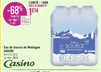 Géant Casino Eau de Source de Montagne offre