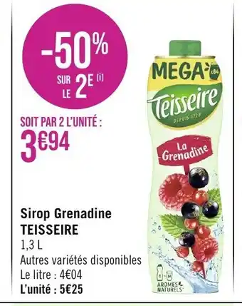 Géant Casino Sirop Grenadine TEISSEIRE offre