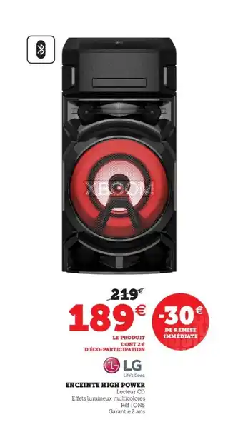 Hyper U Enceinte High Power offre