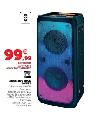 Hyper U Enceinte High Power offre