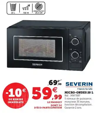 Hyper U Micro-Ondes 20 L offre