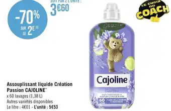 Assouplissant liquide Création Passion CAJOLINE*