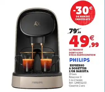 Hyper U Espresso A Dossettes L'or Barista offre