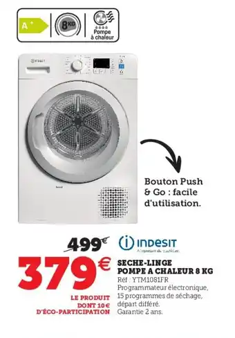 Hyper U Seche-Linge Pompe A Chaleur 8 Kg offre