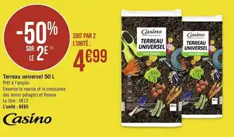Casino Supermarchés Terreau Universel 50 L offre
