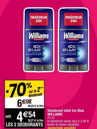 Cora x Carrefour Williams déodorant stick ice blue offre