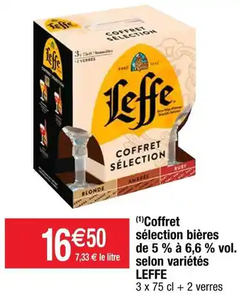 Cora x Carrefour Leffe coffret sélection bières de 5 % à 6,6 % vol. selon variétés offre