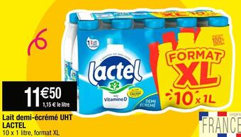 Cora x Carrefour Lactel lait demi-écrémé uht offre