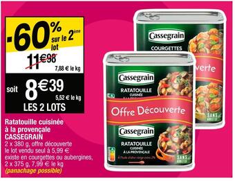 Cassegrain ratatouille cuisinée à la provençale