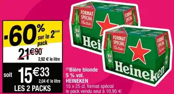 Cora x Carrefour Heineken bière blonde 5 % vol. offre
