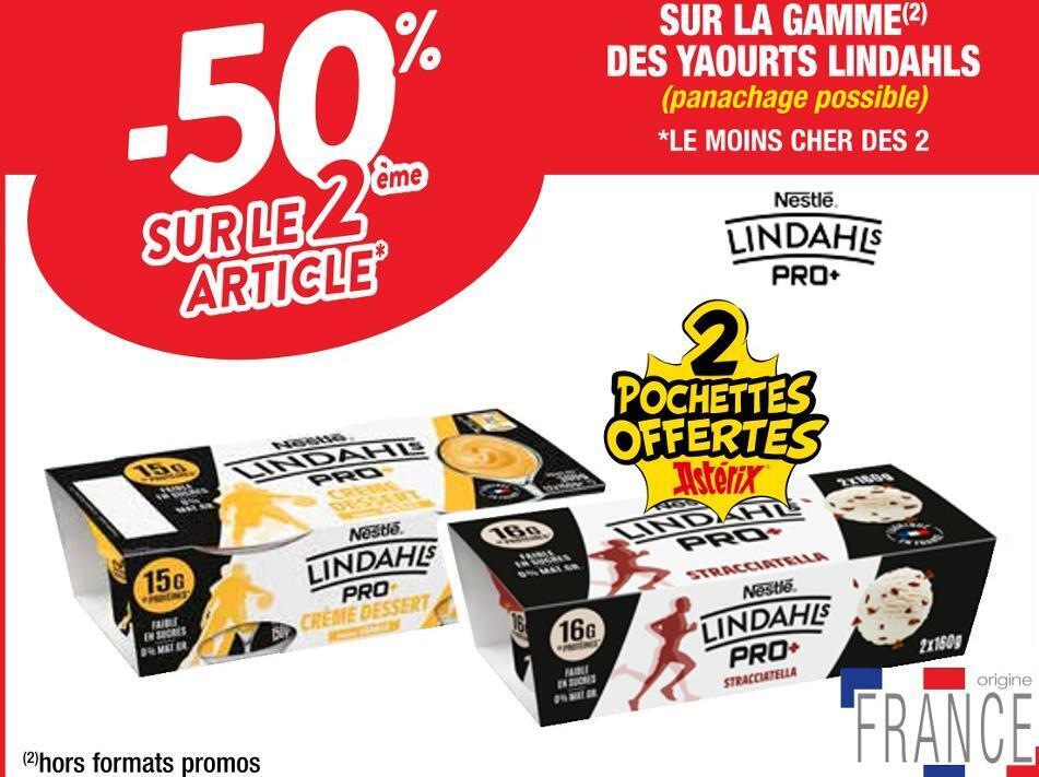 Cora Lindahls -50% sur le 2ème article sur la gamme des yaourts lindahls offre
