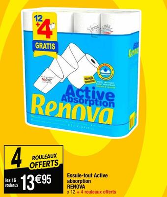 Cora x Carrefour Renova essuie-tout active absorption offre