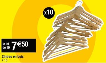 Cora x Carrefour Cintres en bois offre