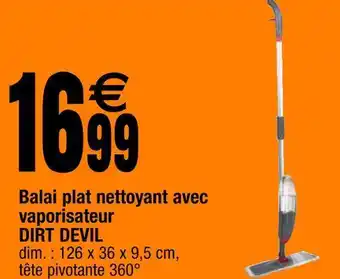 Cora x Carrefour Dirt devil balai plat nettoyant avec vaporisateur offre