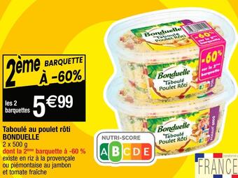 Cora x Carrefour Bonduelle taboulé au poulet rôti offre