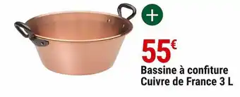 Bassine à confiture cuivre de france 3l