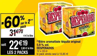Cora x Carrefour Desperados bière aromatisée téquila original 5,9 % vol. offre