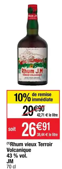Cora x Carrefour Jm rhum vieux terroir volcanique 43 % vol. offre