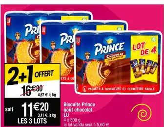 Cora x Carrefour Lu biscuits prince goût chocolat offre