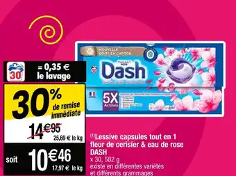 Cora x Carrefour Dash (1)lessive capsules tout en 1 fleur de cerisier & eau de rose offre