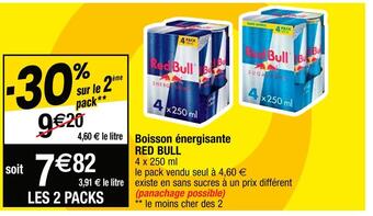 Cora x Carrefour Red bull boisson énergisante offre