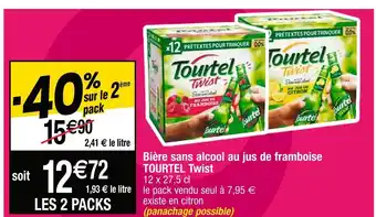 Tourtel twist bière sans alcool au jus de framboise