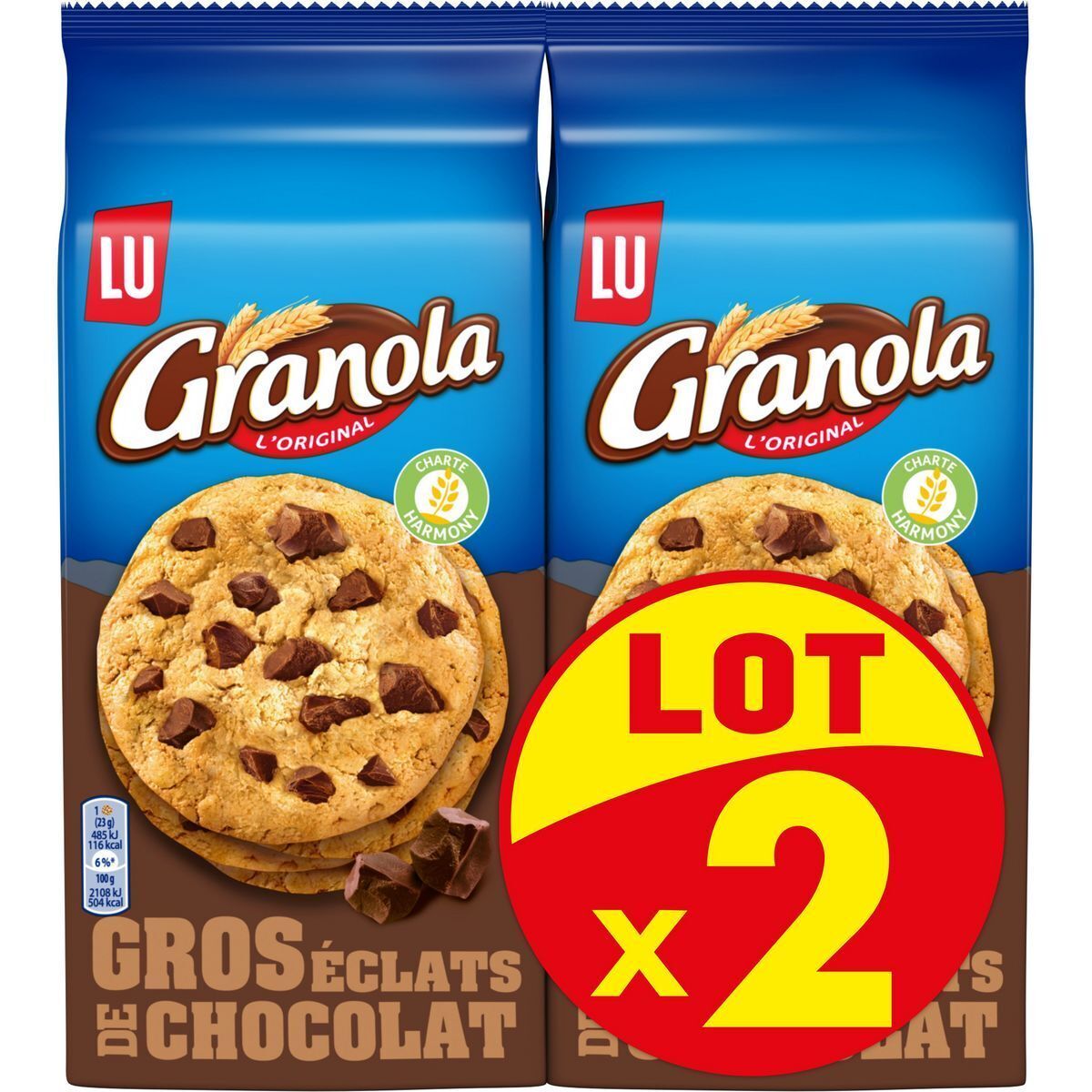 Auchan Cookies gros éclats de chocolat granola lu offre