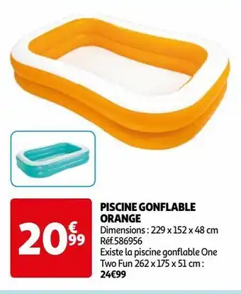 Auchan Piscine gonflable orange offre