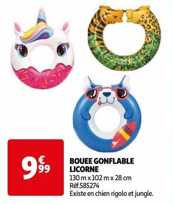 Auchan Bouee gonflable licorne offre
