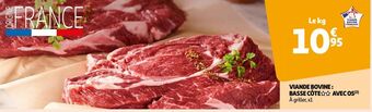 Auchan Viande bovine : basse côte avec os offre