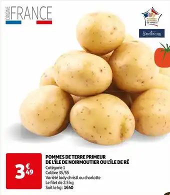 Auchan Pommes de terre primeur de l'île de noirmoutier ou l'île de ré offre