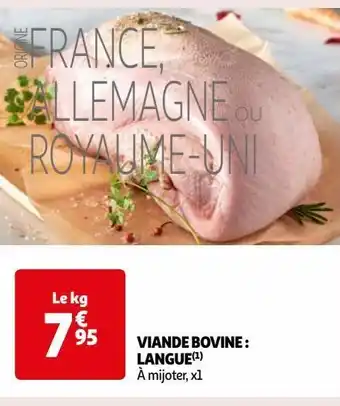 Auchan Viande bovine : langue offre