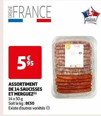 Auchan Assortiment de 14 saucisses et merguez offre