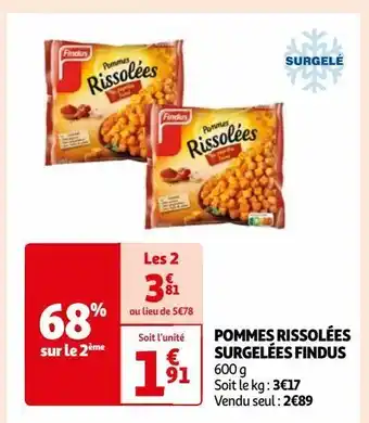 Auchan Pommes rissolées surgelées findus offre