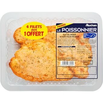 Auchan Supermarché 4 filets de limande façon meunière offre