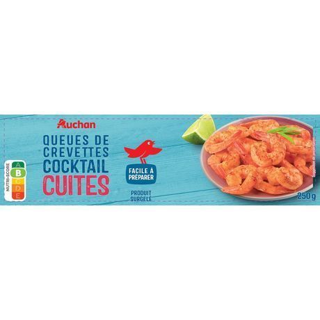 Auchan Supermarché Queues de crevettes cocktail cuites surgelées auchan offre