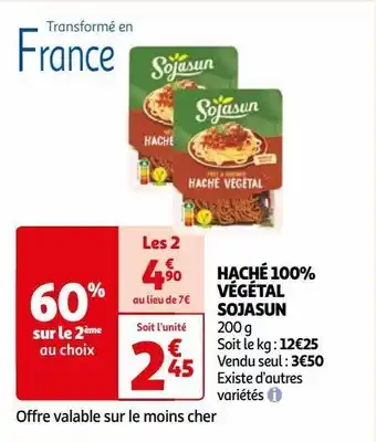 Haché 100% végétal sojasun