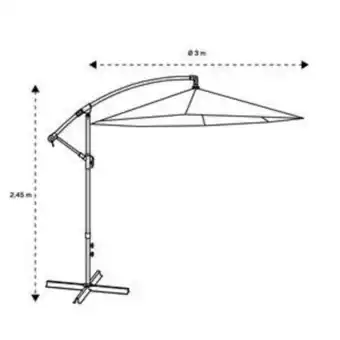 Parasol déporté zéphyr - ø 3 x h 2.45 m - bleu - moorea