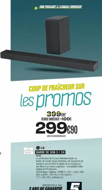Blanc Brun LG BARRE DE SON 3.1 CH offre