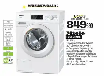Blanc Brun Miele LAVE-LINGE WSA033 offre