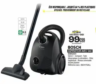 Blanc Brun BOSCH ASPIRATEUR AVEC SAC BGBS2LB1 offre