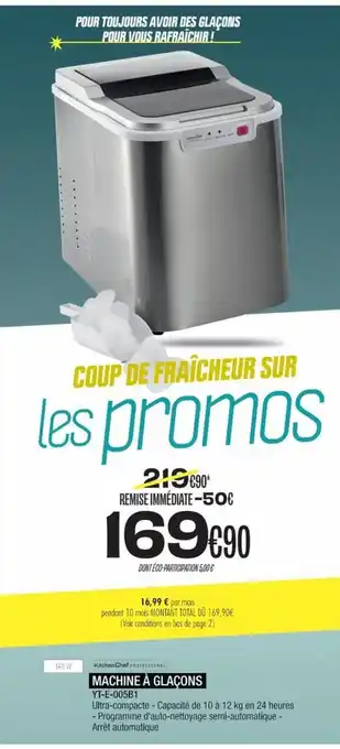 Blanc Brun MACHINE À GLAÇONS YT-E-005B1 offre